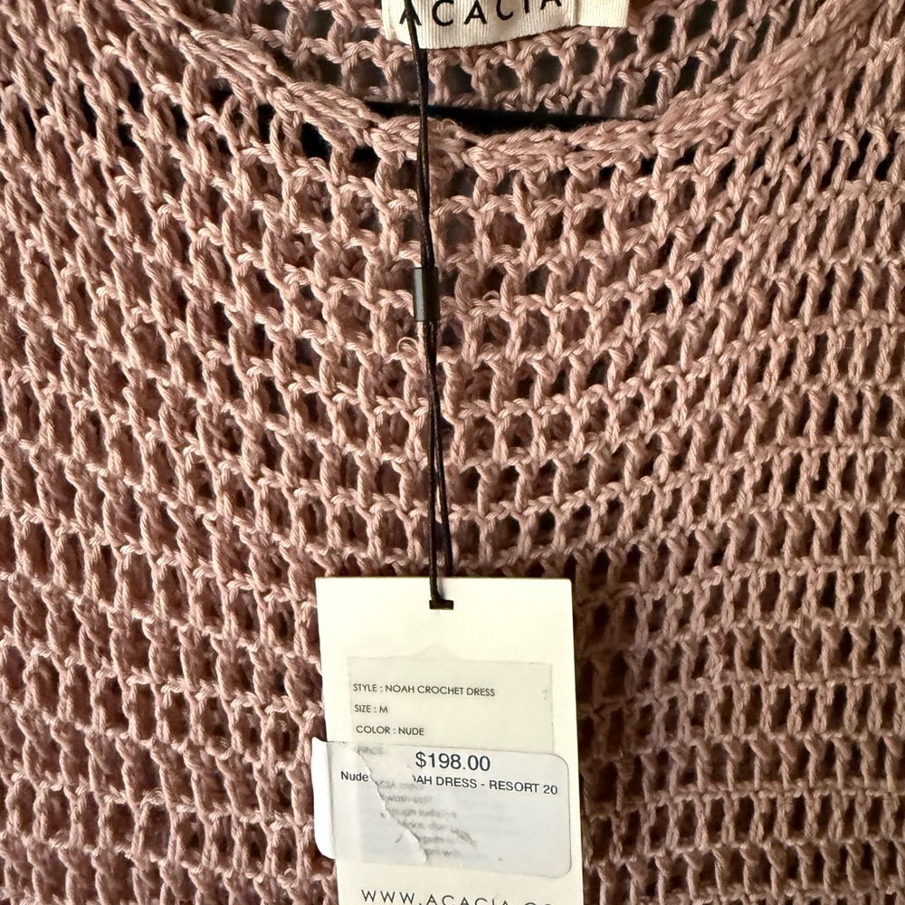 Acacia Swimwear Tan crochet Mini Dress